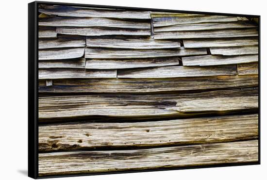 USA, Tennessee, Wood on old cabin in Great Smokey Mountains NP.-Joanne Wells-Framed Stretched Canvas