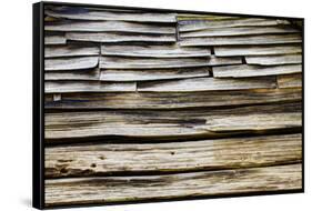 USA, Tennessee, Wood on old cabin in Great Smokey Mountains NP.-Joanne Wells-Framed Stretched Canvas