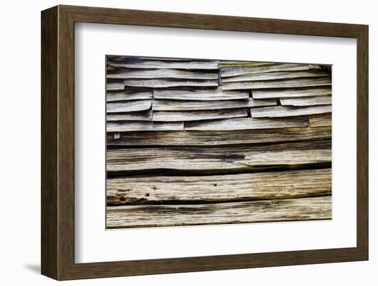 USA, Tennessee, Wood on old cabin in Great Smokey Mountains NP.-Joanne Wells-Framed Photographic Print