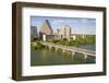 USA, Texas, Austin. Downtown Skyline, Colorado River, and Bat Bridge.-Randa Bishop-Framed Photographic Print