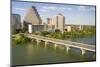 USA, Texas, Austin. Downtown Skyline, Colorado River, and Bat Bridge.-Randa Bishop-Mounted Photographic Print