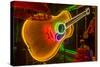 USA, Texas, Austin. Neon Guitar at Blackmail shop.-Randa Bishop-Stretched Canvas