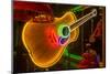 USA, Texas, Austin. Neon Guitar at Blackmail shop.-Randa Bishop-Mounted Photographic Print