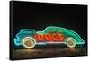 USA, Texas, Austin. Neon sign for Doc's Motorworks.-Randa Bishop-Framed Stretched Canvas