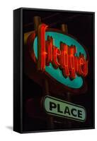 USA, Texas, Austin. Neon sign for Freddie's place.-Randa Bishop-Framed Stretched Canvas