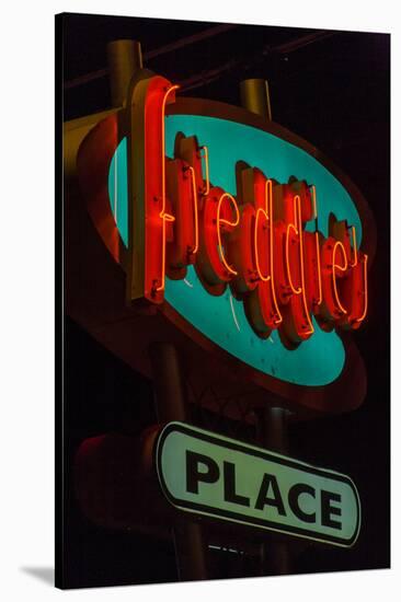 USA, Texas, Austin. Neon sign for Freddie's place.-Randa Bishop-Stretched Canvas