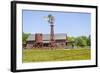 USA, Texas, Austin. Pioneer Farms, Scarborough Barn and windmill-Randa Bishop-Framed Photographic Print