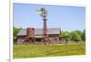 USA, Texas, Austin. Pioneer Farms, Scarborough Barn and windmill-Randa Bishop-Framed Photographic Print