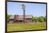 USA, Texas, Austin. Pioneer Farms, Scarborough Barn and windmill-Randa Bishop-Framed Photographic Print