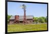 USA, Texas, Austin. Pioneer Farms, Scarborough Barn and windmill-Randa Bishop-Framed Photographic Print