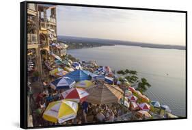 USA, Texas, Austin. The Oasis restaurant and waterfront.-Randa Bishop-Framed Stretched Canvas