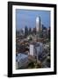 USA, Texas, Dallas. Overview of downtown Dallas from Reunion Tower at night.-Brent Bergherm-Framed Photographic Print