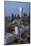 USA, Texas, Dallas. Overview of downtown Dallas from Reunion Tower at night.-Brent Bergherm-Mounted Photographic Print