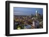 USA, Texas, Dallas. Overview of downtown Dallas from Reunion Tower at night.-Brent Bergherm-Framed Photographic Print