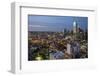 USA, Texas, Dallas. Overview of downtown Dallas from Reunion Tower at night.-Brent Bergherm-Framed Photographic Print