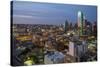 USA, Texas, Dallas. Overview of downtown Dallas from Reunion Tower at night.-Brent Bergherm-Stretched Canvas