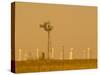 USA, Texas, Near Amarillo, Route 66, Old Windpump and Modern Wind Turbines-Alan Copson-Stretched Canvas