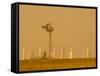 USA, Texas, Near Amarillo, Route 66, Old Windpump and Modern Wind Turbines-Alan Copson-Framed Stretched Canvas