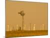 USA, Texas, Near Amarillo, Route 66, Old Windpump and Modern Wind Turbines-Alan Copson-Mounted Photographic Print