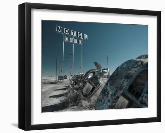 USA, Texas, Route 66, Conway Bug Ranch, Made of VW Beetles-Alan Copson-Framed Photographic Print