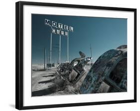 USA, Texas, Route 66, Conway Bug Ranch, Made of VW Beetles-Alan Copson-Framed Photographic Print