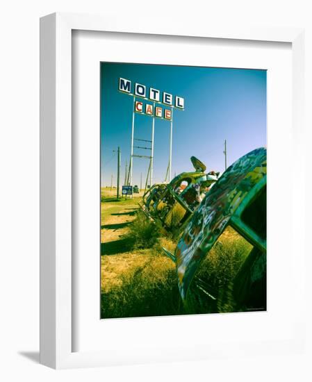 USA, Texas, Route 66, Conway Bug Ranch, Made of VW Beetles-Alan Copson-Framed Photographic Print