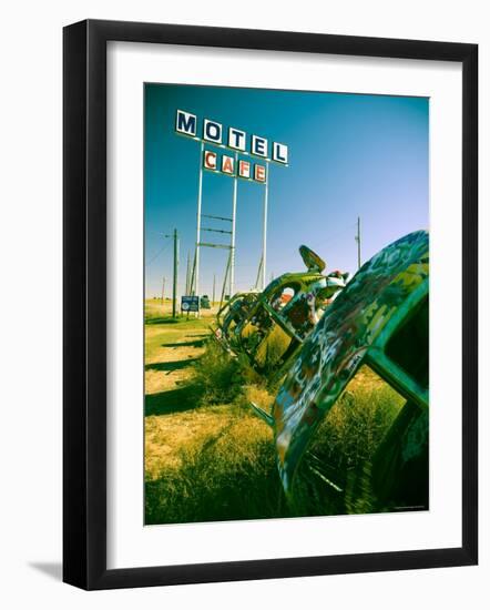 USA, Texas, Route 66, Conway Bug Ranch, Made of VW Beetles-Alan Copson-Framed Photographic Print