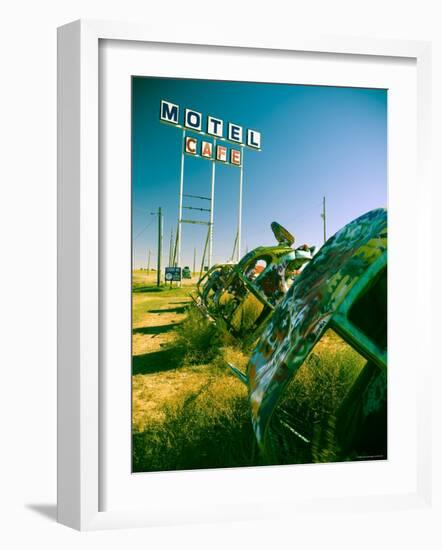 USA, Texas, Route 66, Conway Bug Ranch, Made of VW Beetles-Alan Copson-Framed Photographic Print