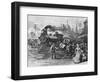 USA Train in Street 1885-null-Framed Art Print