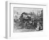 USA Train in Street 1885-null-Framed Art Print