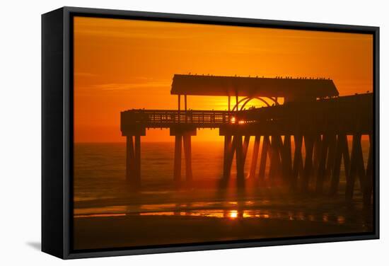 USA, Tybee Island, Tybee Pier in the Morning Light-Joanne Wells-Framed Stretched Canvas