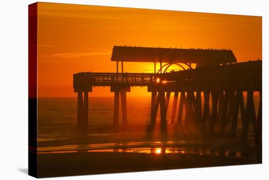 USA, Tybee Island, Tybee Pier in the Morning Light-Joanne Wells-Stretched Canvas