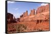 USA, Utah, Arches National Park, Courthouse Towers-Catharina Lux-Framed Stretched Canvas