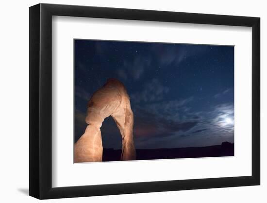 USA, Utah, Arches National Park, Delicate Arch, Night Photography, Moonlight-Catharina Lux-Framed Photographic Print