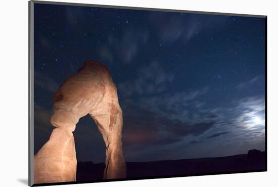 USA, Utah, Arches National Park, Delicate Arch, Night Photography, Moonlight-Catharina Lux-Mounted Photographic Print