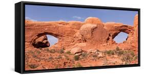 USA, Utah, Arches National Park, North and South Window-Catharina Lux-Framed Stretched Canvas