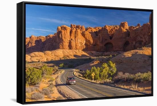 Usa, Utah, Arches National Park, the Windows Road-Alan Copson-Framed Stretched Canvas