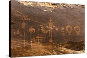USA, Utah, Bears Ears National Monument. Wolfman Panel of petroglyphs in Butler Wash.-Jaynes Gallery-Stretched Canvas