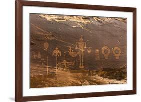 USA, Utah, Bears Ears National Monument. Wolfman Panel of petroglyphs in Butler Wash.-Jaynes Gallery-Framed Photographic Print