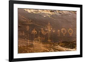 USA, Utah, Bears Ears National Monument. Wolfman Panel of petroglyphs in Butler Wash.-Jaynes Gallery-Framed Photographic Print