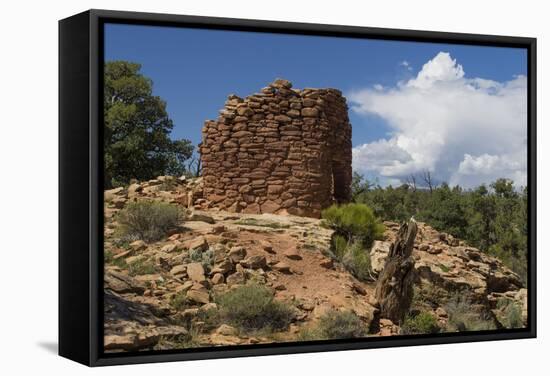 USA, Utah, Blanding. Tower Ruin at Mule Canyon Towers Ruins-Charles Crust-Framed Stretched Canvas