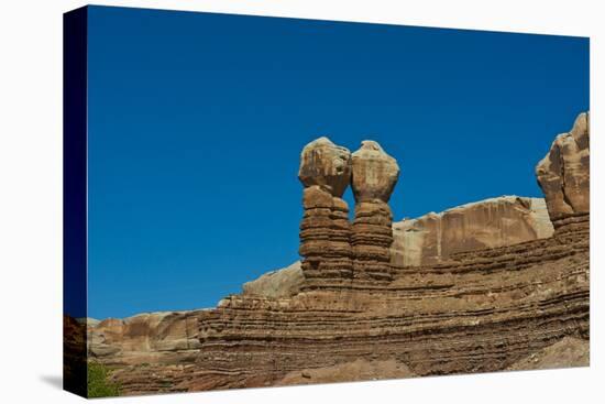 USA, Utah. Bluff, Twin Rocks-Bernard Friel-Stretched Canvas