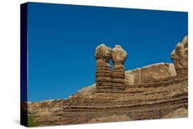 USA, Utah. Bluff, Twin Rocks-Bernard Friel-Stretched Canvas