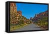 USA, Utah, Boulder. Burr Trail Road views in Long Canyon-Bernard Friel-Framed Stretched Canvas