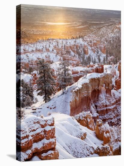 USA, Utah, Bryce Canyon National Park, Sunrise from Sunrise Point after Fresh Snowfall-Ann Collins-Stretched Canvas