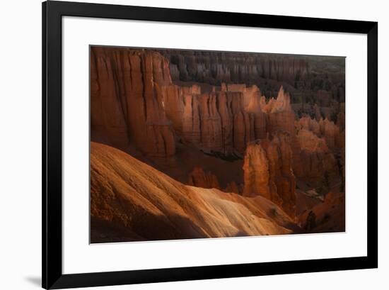 USA, Utah, Bryce Canyon National Park. Sunrise glow on hoodoos.-Jaynes Gallery-Framed Photographic Print