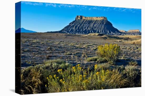 USA, Utah, Caineville, Factory Butte from Coal Mine Road-Bernard Friel-Stretched Canvas