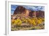 USA, Utah, Capitol Reef, Cottonwood Trees and Waterpocket Fold-Jamie & Judy Wild-Framed Photographic Print