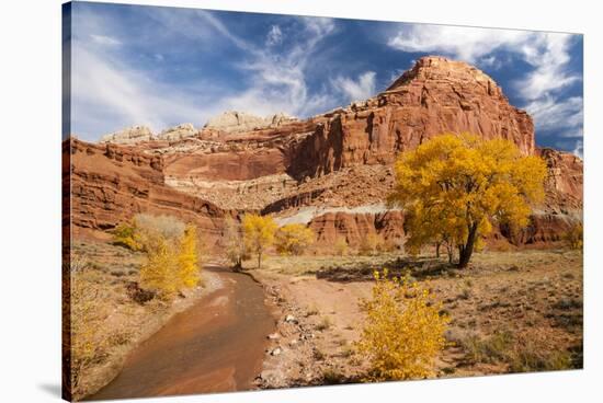 USA, Utah, Capitol Reef. Creek and Autumn Landscape-Jaynes Gallery-Stretched Canvas