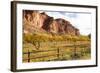 USA, Utah, Capitol Reef, Fruit Orchard with Waterpocket Fold-Jamie & Judy Wild-Framed Photographic Print